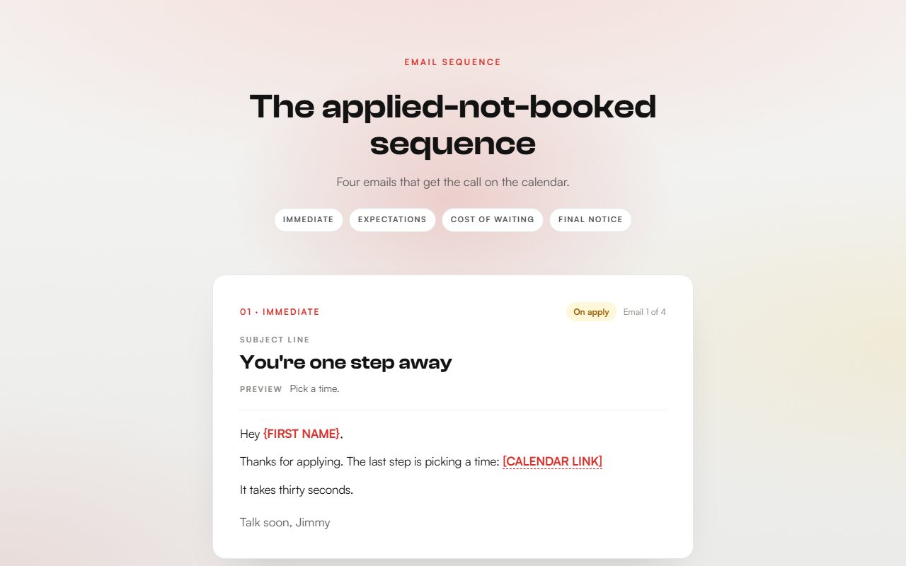 Applied-not-booked preview
