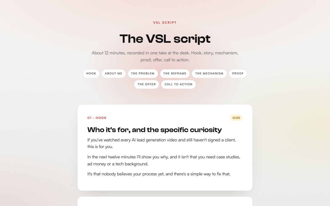 VSL script preview